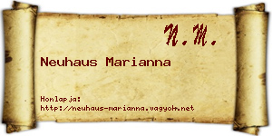 Neuhaus Marianna névjegykártya